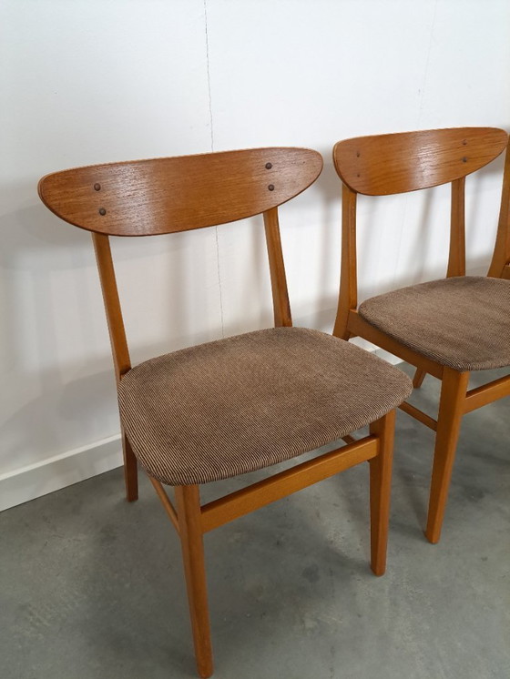 Image 1 of Set of 4 Deense teak Farstrup Møbler Model 210 eetkamerstoelen, dining chairs