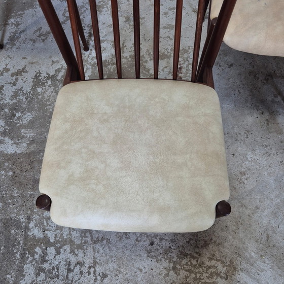 Image 1 of 6 sedie da pranzo danesi vintage degli anni '60 in palissandro, skai