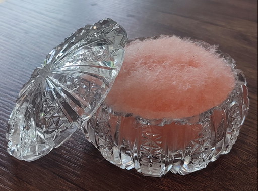 Antique chased glass poudrier