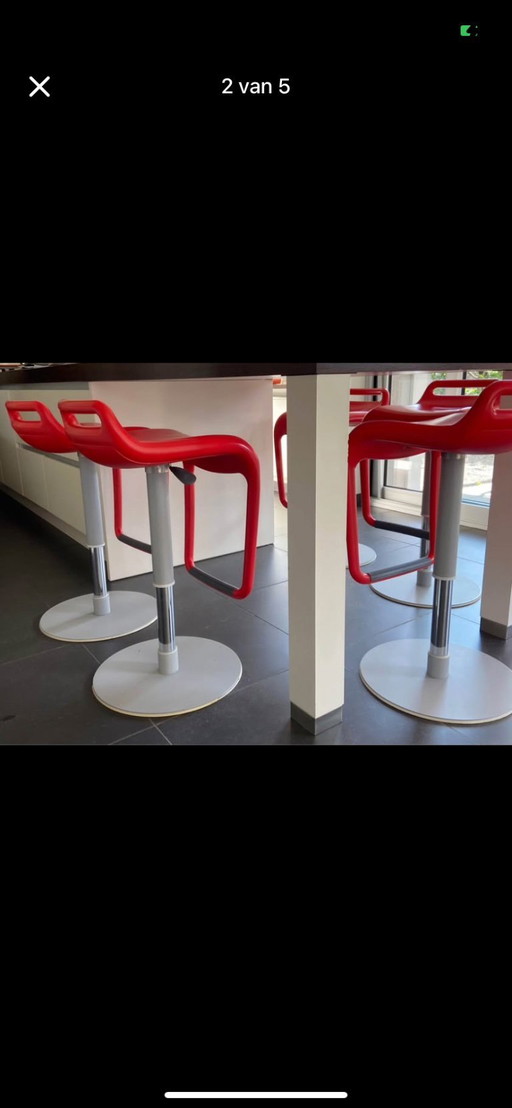 Chaise de bar Segis Noon réglable rouge