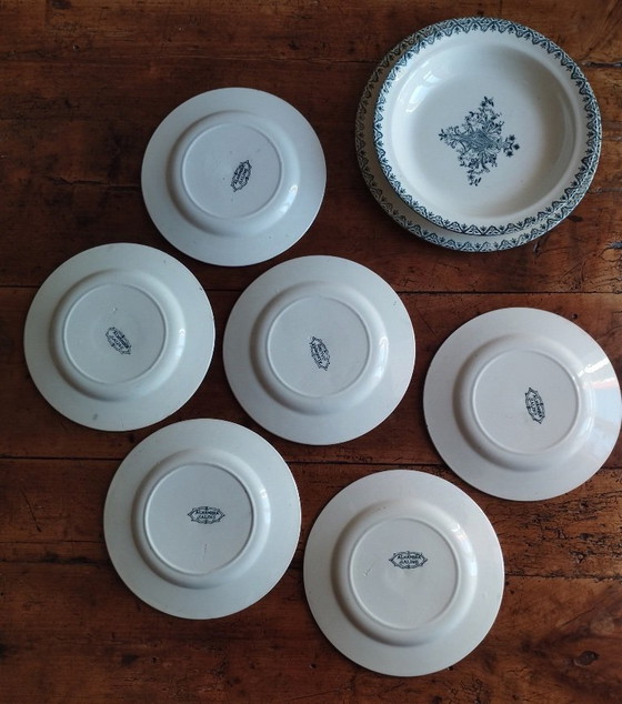 Image 1 of "Alhambra" ironstone earthenware service from Salins