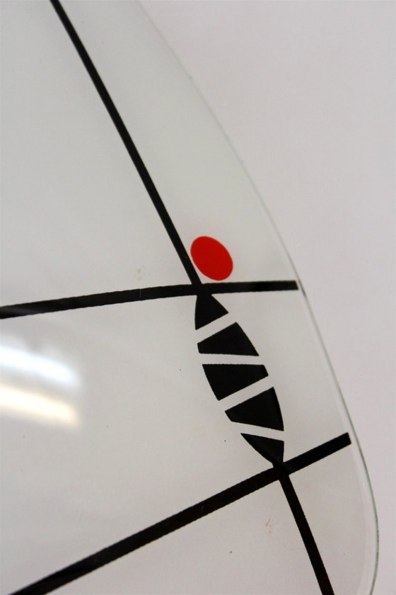Image 1 of Tschechische Glas-Pendelleuchten aus der Mitte des 20. Jahrhunderts mit geometrischem und farbenfrohem Dekor, 1970er Jahre, 6er-