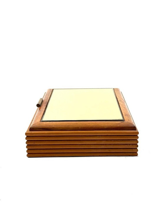 Image 1 of Portagioie di metà secolo in legno grissinato, Fontana Arte Italia 1960