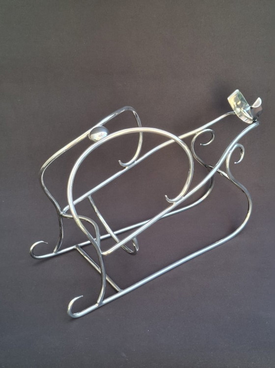 Image 1 of Porte-bouteille Art Déco | Traîneau argenté de Wiskemann