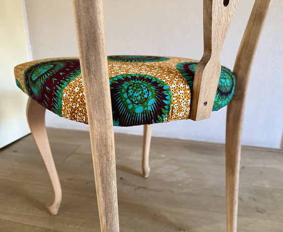 Image 1 of Art Deco ontmoet Afrikaanse Print Stoel
