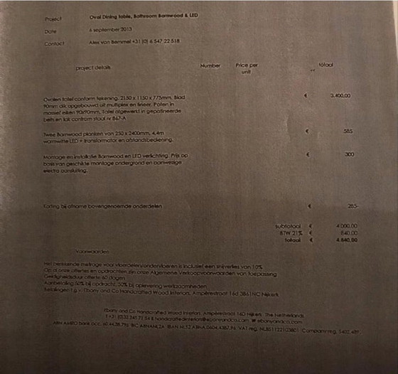 Image 1 of Ebony & Co dining table (Amsterdam) as new