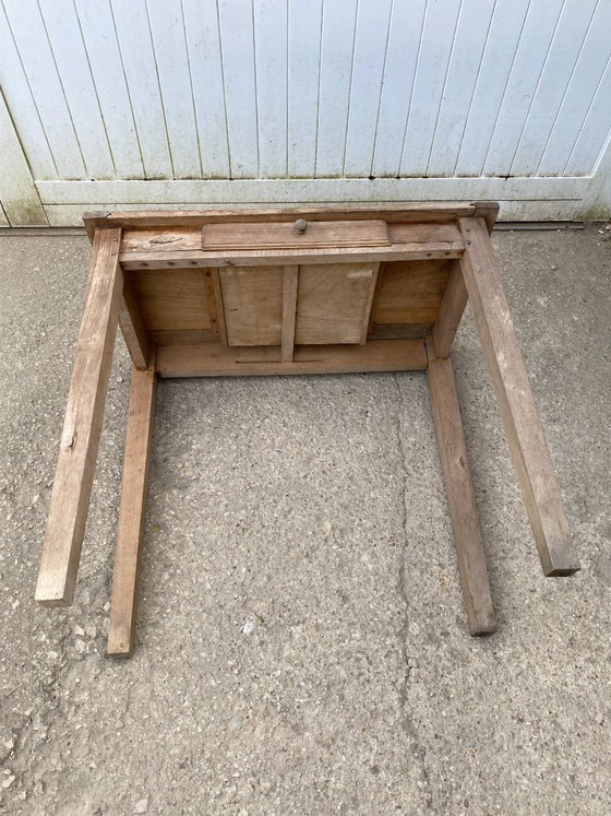 Image 1 of Bureau van massief eikenhout met 1 lade, 80x45 cm