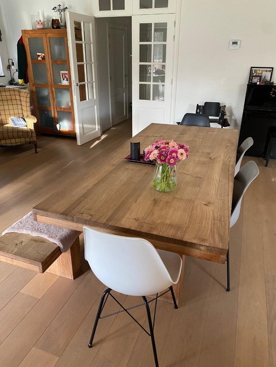 Image 1 of Teak wooden design table + bench