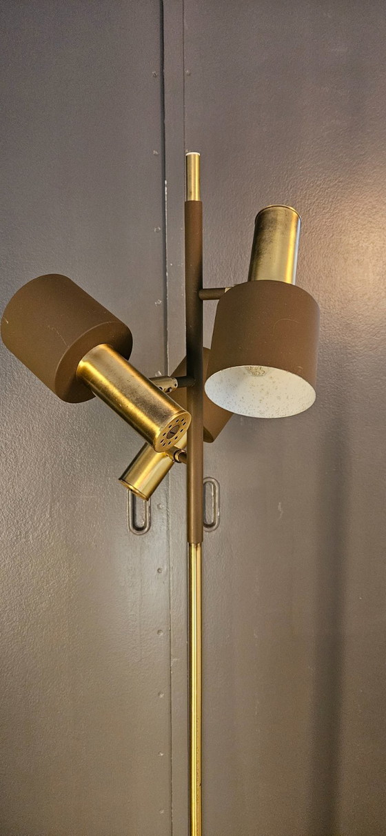 Image 1 of Vintage Solken Leuchten floor lamp - Brass - 1970s