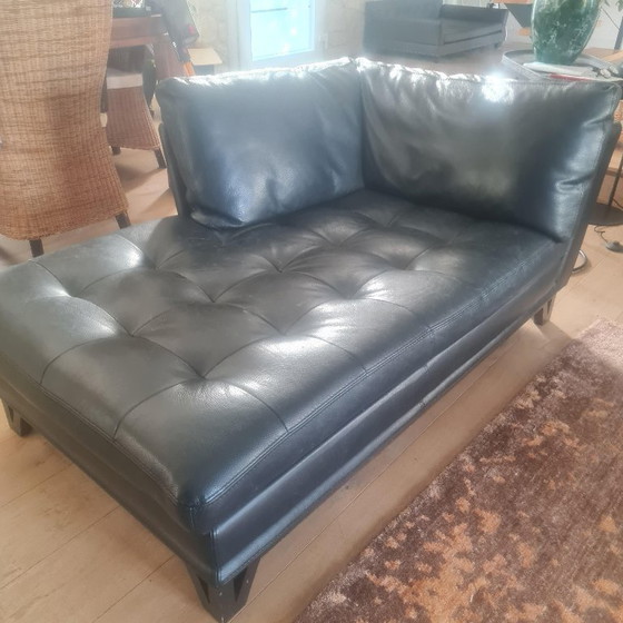 Image 1 of Set of 2 Roche Bobois black leather sofas, can be sold separately