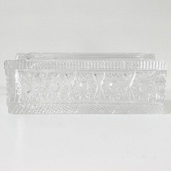 Image 1 of Portagioie XL Art Déco francese vintage in cristallo tagliato, anni '30