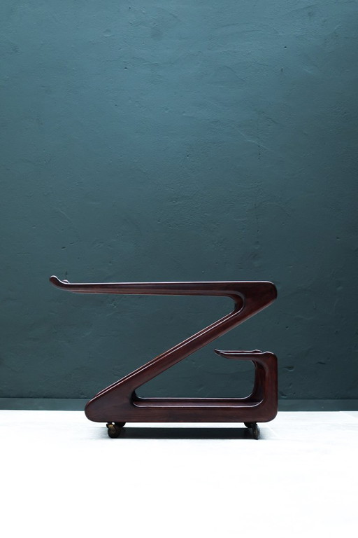 Carrito de servicio italiano Z-Line | Estilo escultural de los años 50
