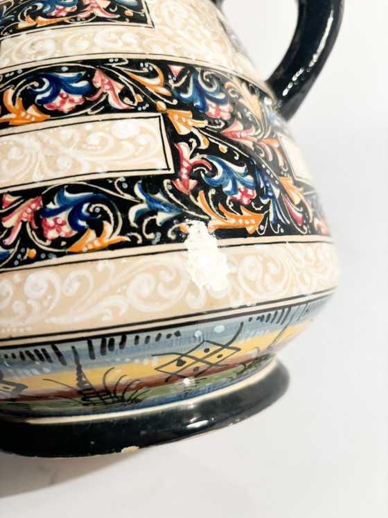 Vase en céramique peint à la main Molaroni des années 1940 – Ceramic (photo 7 of 12)