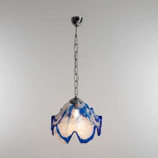 Lámpara colgante estilo pañuelo de cristal de Murano de mediados de siglo de Mazzegga, década de 1960