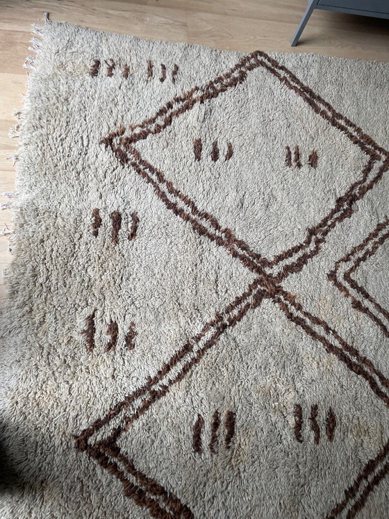 Hoogpolige wollen berber, Vloerkleden en tapijten, Crème, Bohemian (foto 3 van 6)