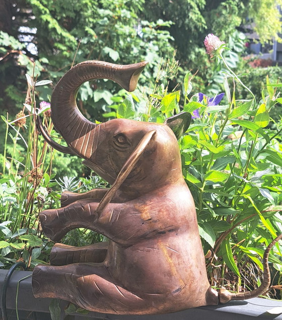 Vintage beeld van een olifant in brons – Beeldhouwkunst, Bronze (photo 6 of 7)