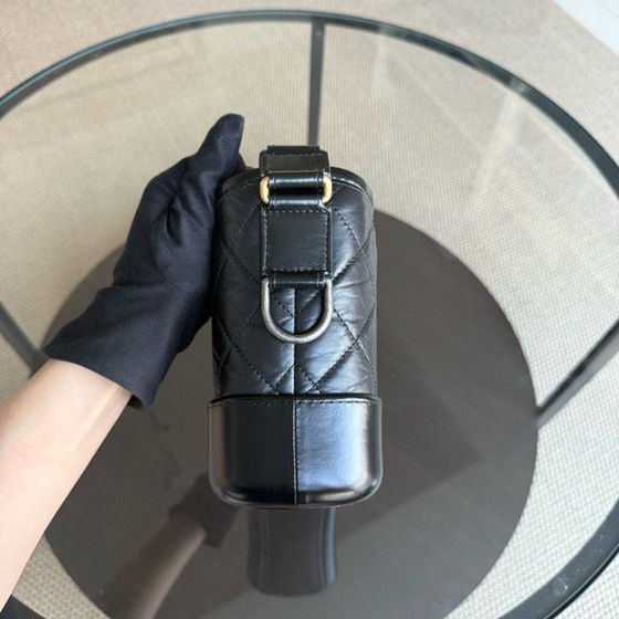 Image 1 of Chanel Gabrielle Small - Quilted Aged Calfskin Black Two-tone Gold Hardware