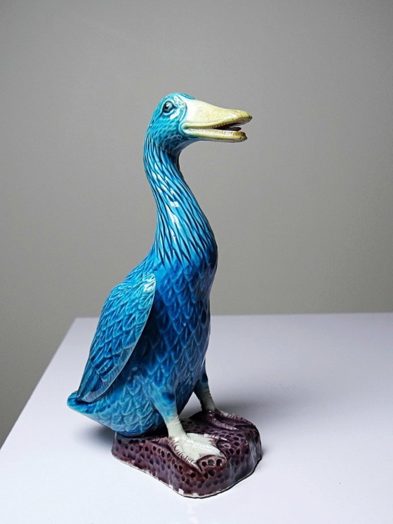 Antike chinesische Ente oder Gans aus türkisfarbenem Porzellan, 1920-1940 – Ancien, Dekorative Objekte (photo 7 of 13)