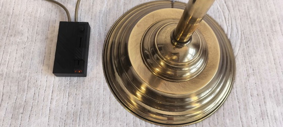 ✨💎 Rare Vintage Postmodern Gilded Brass Floor Light – 3 Saucers – 183 Cm 💎 ✨ (photo 14 of 20)