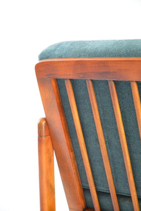 Mid-Century Modern ''BZ'' Armchair in Denim Blue From 1970s – Textile (photo 6 of 10)