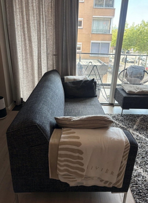 Design on Stock design sofa + ottoman | 210cm | Neat condition – 3 5 zitsbanken, Aluminium, Chrome (photo 2 of 8)