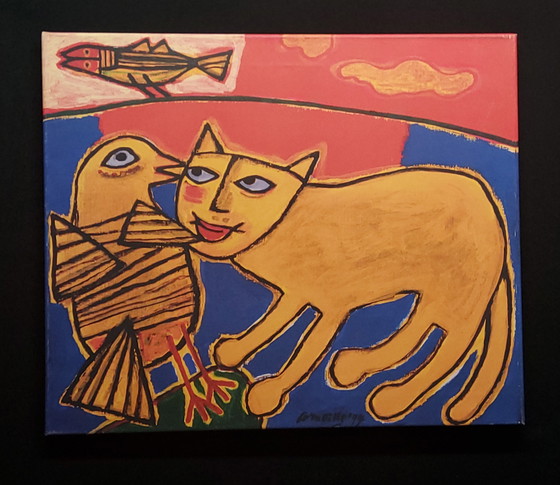 Image 1 of Corneille-Siebdruck auf Leinwand, 50 x 60 cm