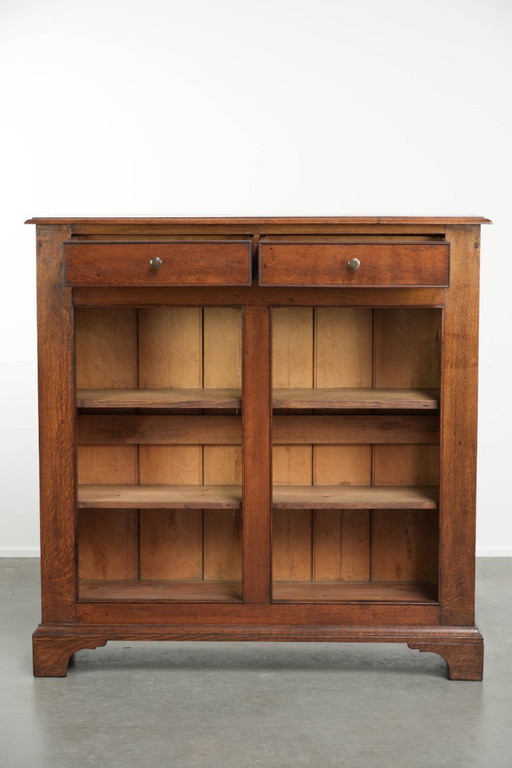 Librería/vitrina con incrustaciones antigua de roble inglés de mediados del siglo XIX. – boekenkasten, Wood (photo 2 of 12)
