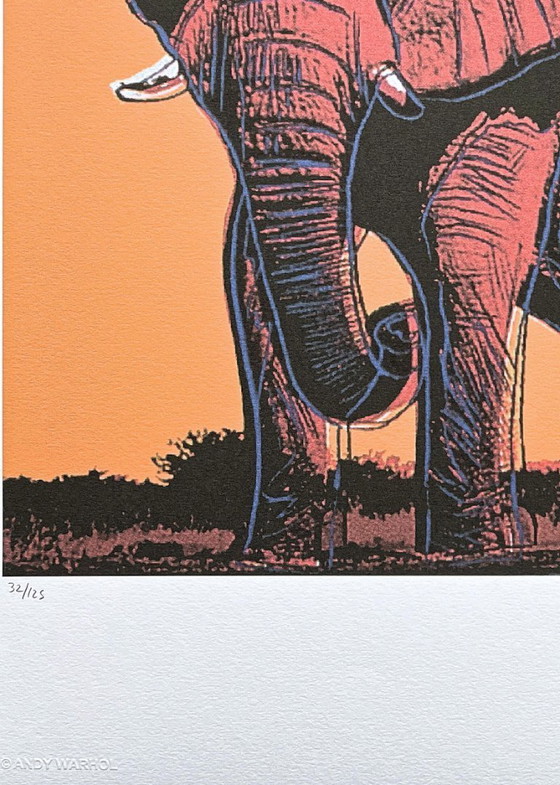 Naar Andy Warhol, Olifant, jaren 1980, Lithografie – Litho's & Zeefdrukken, Paper (photo 3 of 7)