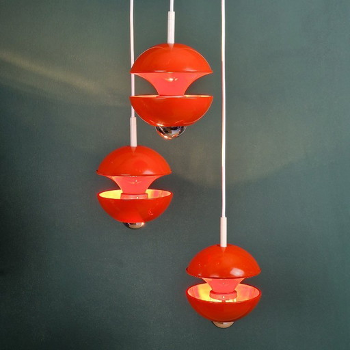 Vintage Kaiser Leuchten cascade hanglamp – ontwerp Klaus Hempel – Space Age (1970s, Duitsland)