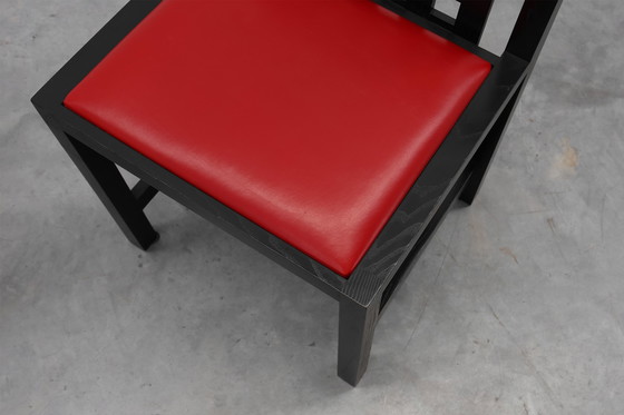 Image 1 of Ensemble de 4 chaises de salle à manger DS3 par Charles Rennie Mackintosh pour Atelier international, Italie, années 1970