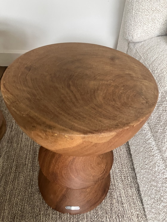 Pols Potten short skirt Stool / side table wood (photo 3 of 6)