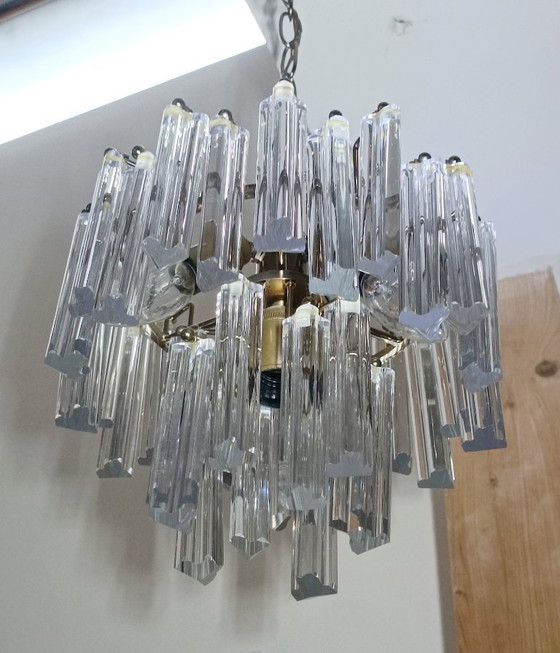 Image 1 of Kroonluchter van Murano-glas van Venini uit de jaren 1960.