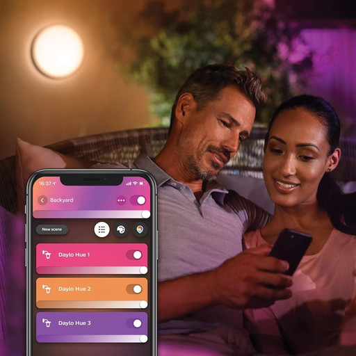 Philips Hue White and Color ambiance DAYLO, Outdoor wall lamp, Black, works with Alexa, Google Assistant and Apple H