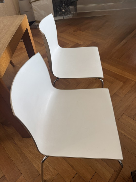 2 x Originele Arper Catifa 46 designstoel – Tweekleurig / Chroom – Vergaderstoel, Plastic, Chrome (photo 2 of 6)