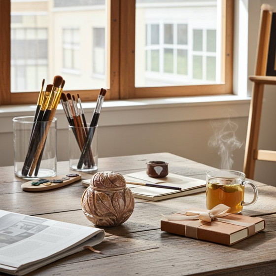 Image 1 of Set di 2 barattoli per lo zenzero in pietra ollare naturale intagliati a mano in stile vintage