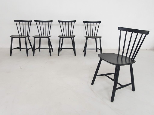 Poul M. Volther J46 stoel met spilrugleuning voor Fdb Mobler, Denemarken, 1956