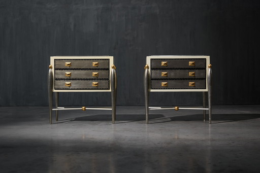 Hollywood Regency Glam Drawer Cabinets, France, 1970s