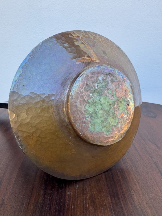 Art Nouveau Vase, Hammered and Flamed Copper (photo 9 of 12)