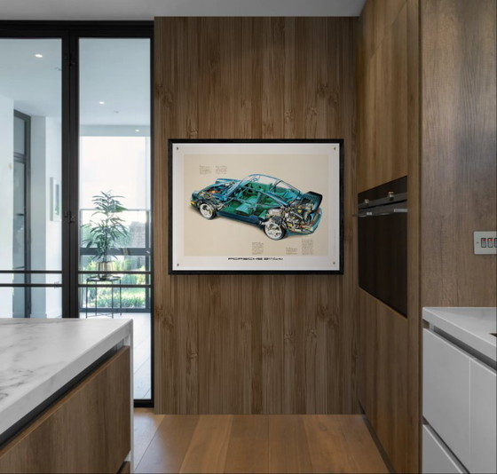 Image 1 of Porsche 911 Turbo – Originele vintage Porsche poster uit 1990 – Modern – 76x102 cm