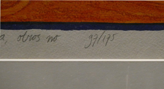 Image 1 of Clemens Briels Serigrafía en hermoso marco - Algunas Gentes Hacen la Comedia, Otros No