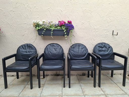 4 x black leather Bulo chairs