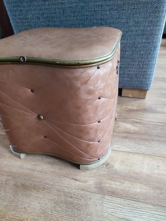 Image 1 of Pecho de lino cesta de lavandería pecho taburete de baño pecho de lavandería cesta de lavandería '50 Cincuenta