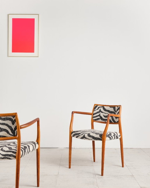 Set van 2 Niels O. Møller Model 65 fauteuils, Denemarken 1968 – Niels Otto Møller, eetkamerstoelen, Textile (photo 2 of 14)