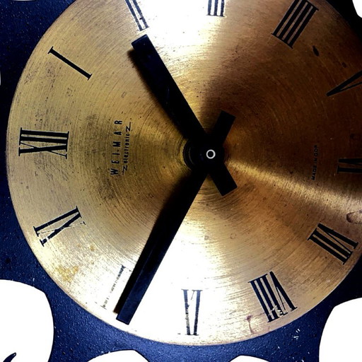 Orologio da parete elettronico "Sole" di Weimar - Realizzato in metallo, anni '70, funzionante. – klokken (photo 2 of 9)
