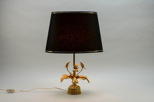 Exklusive Mid Century Design Tischlampe "Fleur de Lis" aus Messing, 1960er Jahre.