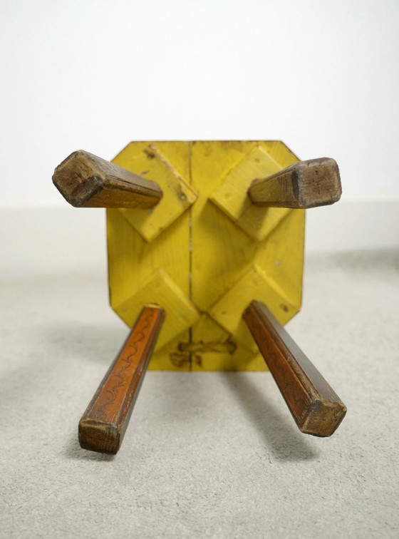 Image 1 of Handbemalter Tiroler Kinderstuhl - 19. Jahrhundert Alpine Volkskunst