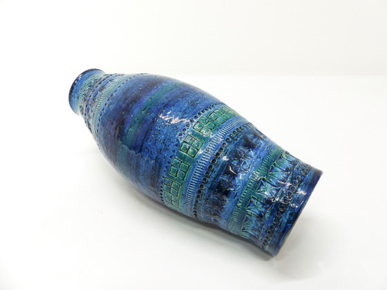 Image 1 of Rimini Blue Ceramic Vase Aldo Londi Pour Bitossi 1960