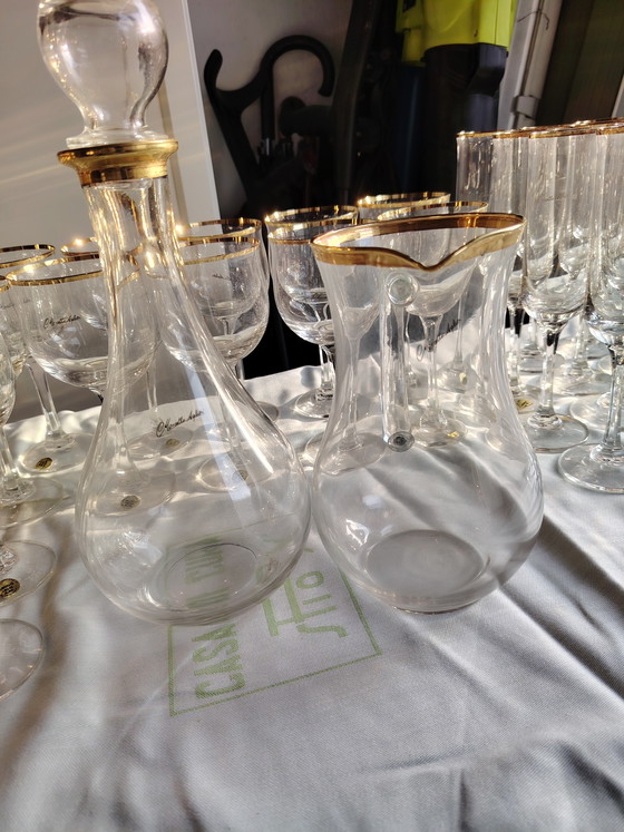 Image 1 of Marcello Aglieri gold-edged crystal glasses