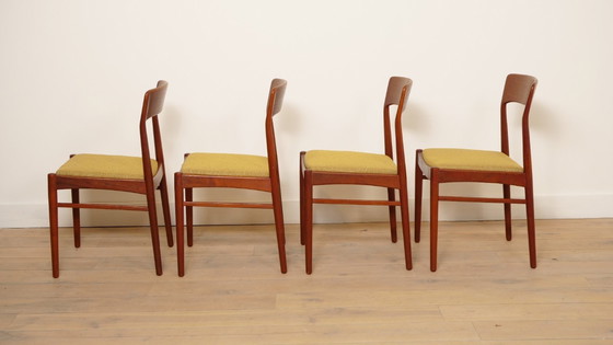 Image 1 of 4 x sedia da pranzo | Henning Kjaernulf | Teak | Rivestita