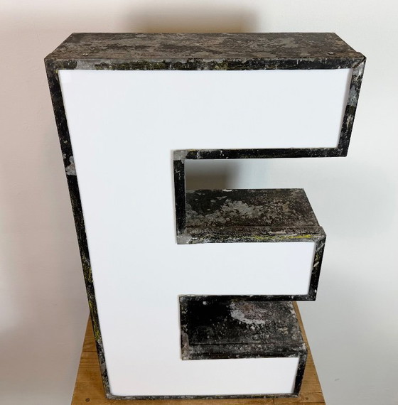 Image 1 of Large Vintage Illuminated Advertising Letter E , 1960s